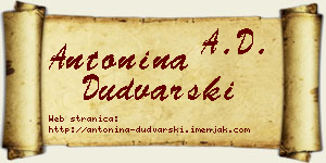 Antonina Dudvarski vizit kartica
